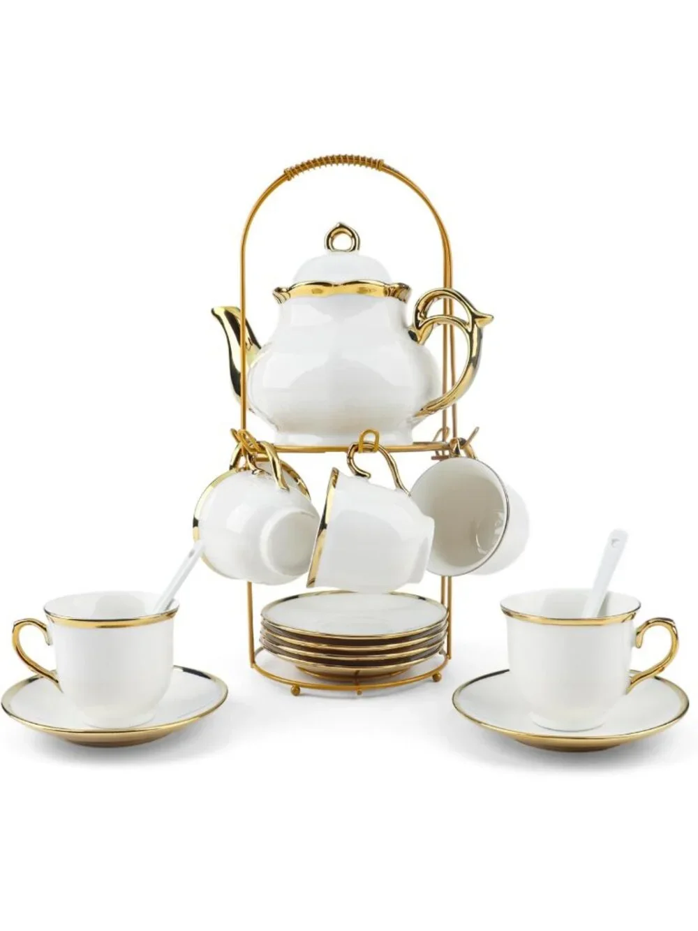 Elegant Porcelain Tea Set - European Ceramic Cups & Saucers for Parties & Gifts